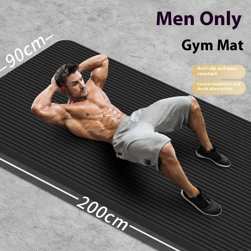 10-20mm Men Fitness Mat Thickening Widening Lengthening Anti-skid Yoga Mat For Stretching Cardio Home Workout Exercise Mat